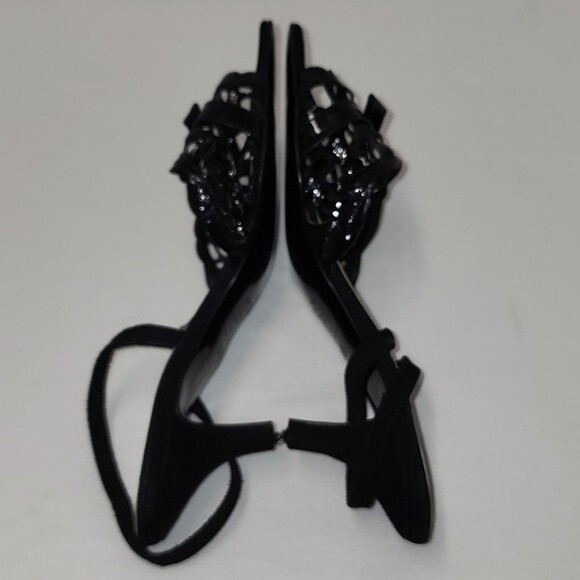 Christian Lacroix polka dot cut out sling back heels - Picture 11 of 12